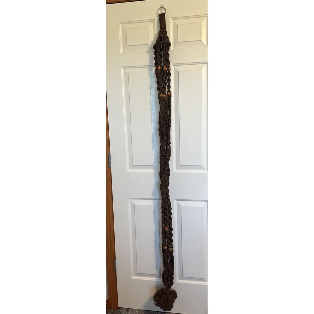 6' VTG Plant Hanger Macrame Retro Brown MCM